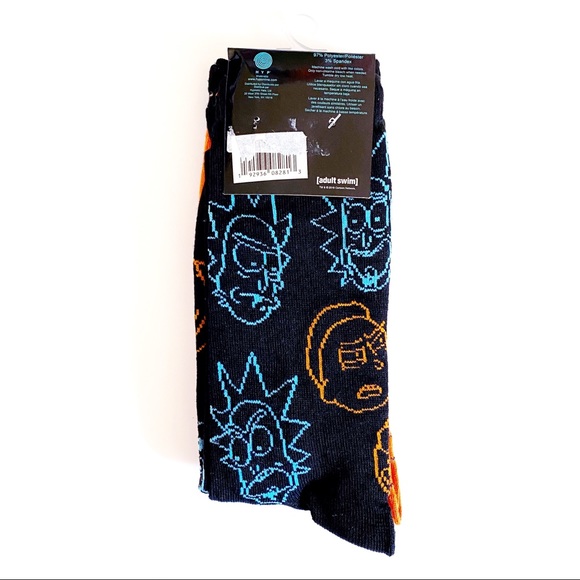 Rick and Morty Crew Socks - 2 Pairs - Adult Swim - Picture 4 of 6